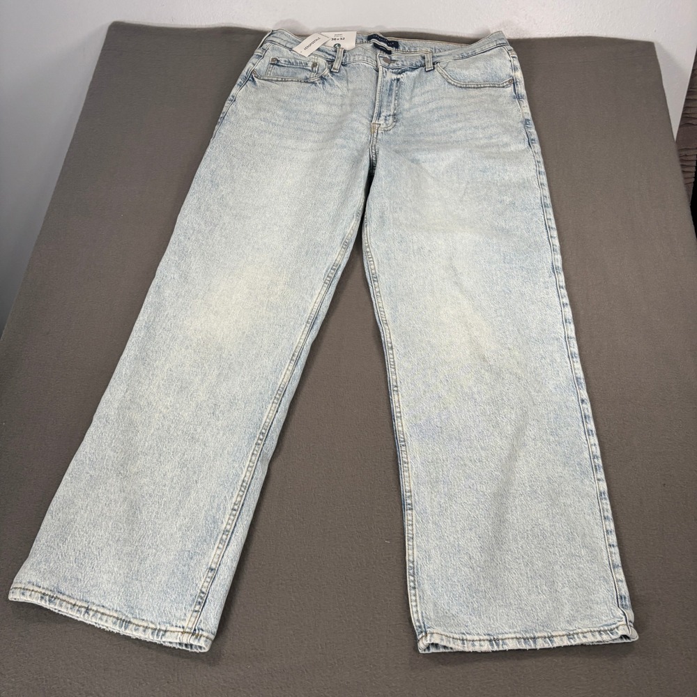 Aeropostale Baggy Stretch Jeans Mens Size 36x32 Light Wash Blue Denim 152374